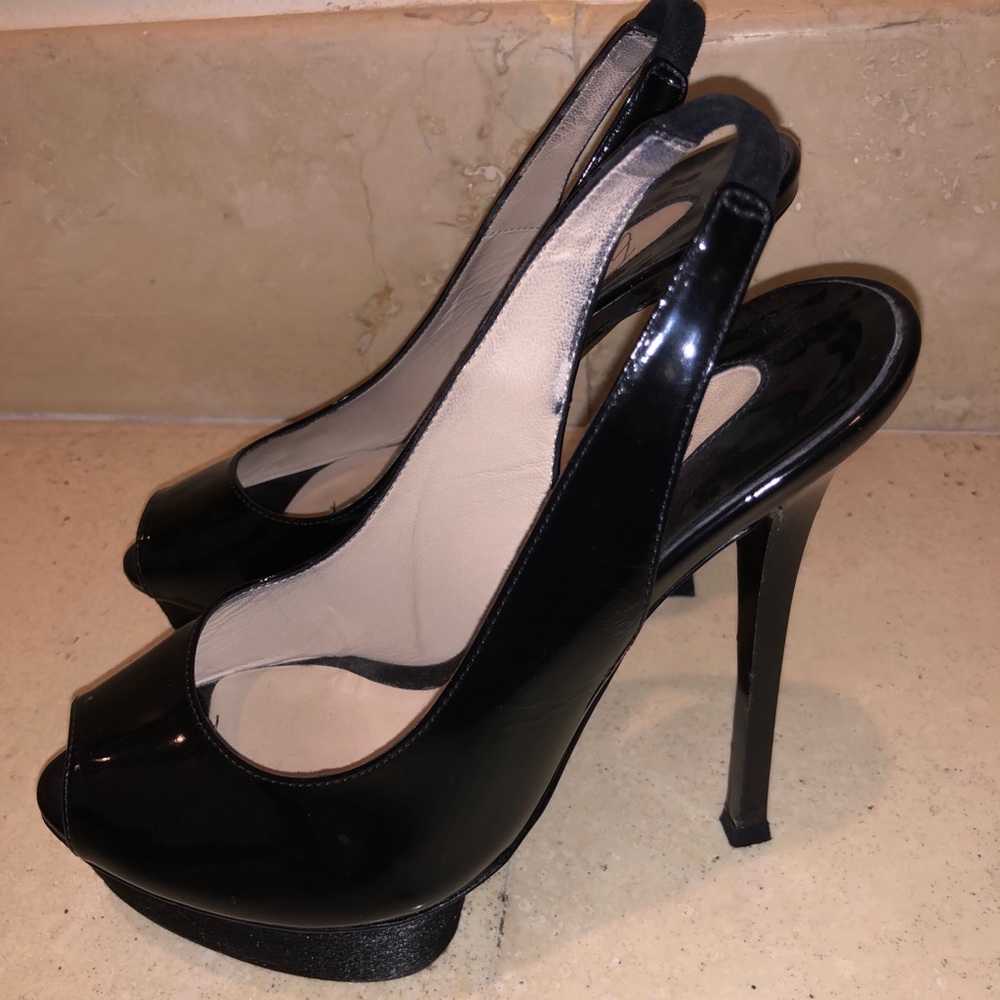 LeSilla black platform heels